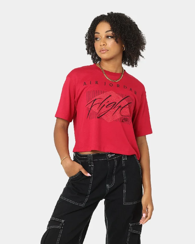 Jordan Women's Essential Short Sleeve Boxy T-Shirt Mystic Hibiscus Anti-Pilling Machine Wash Handmade
