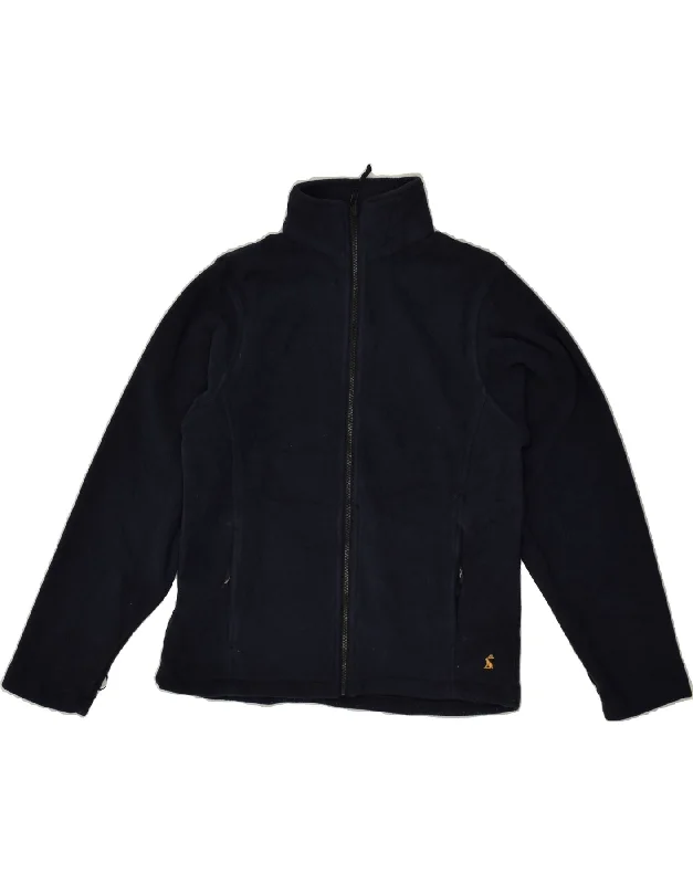 JOULES Womens Fleece Jacket UK 6 XS Navy Blue Polyester Belted Jacket Elasticated Jacket Padded Jacket