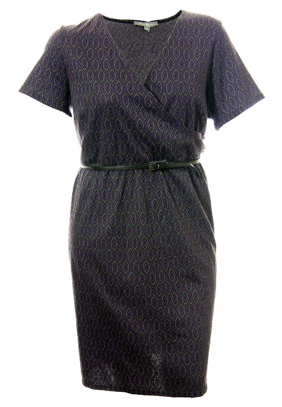NY Collection Short Sleeve Cross Front Belted Print Dress Tunics Custom made