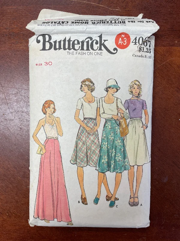 1970's Butterick 4067 Sewing Pattern - Skirt silk skirt elegant