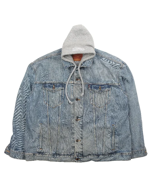 Levi's Hooded Denim Jacket V-Neck Jacket Boat Neck Jacket Square Neck Jacket