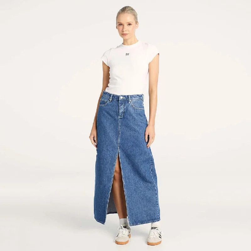 CARPENTER MAXI SKIRT | BRONX BLUE denim skirt trendy