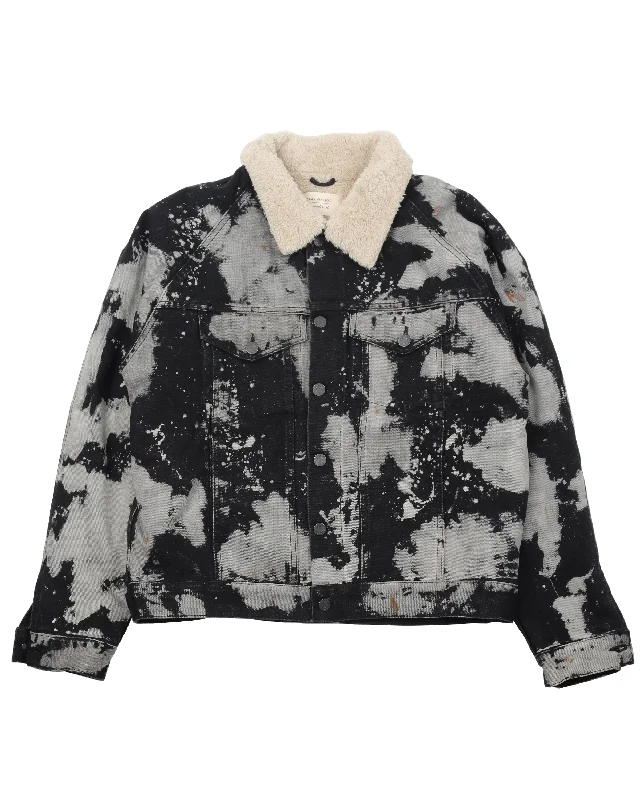 Maxfield Exclusive Denim Sherpa Jacket Faux Fur Jacket Real Fur Jacket Shearling Jacket