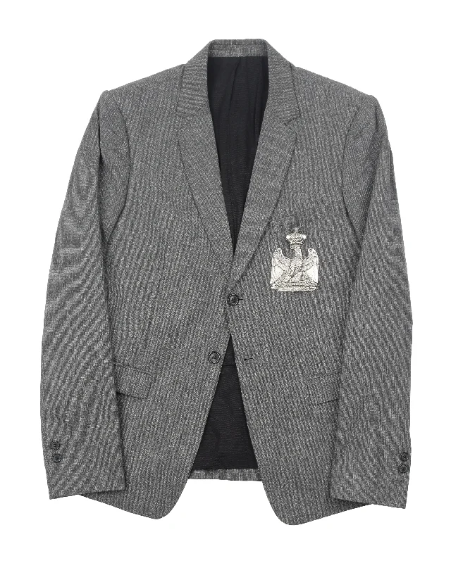 Decarnin Era Blazer Jacket Zippered Front Buttoned Front Snap Front