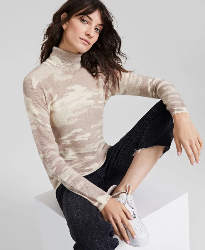 Charter Club Womens 100 Cashmere Camo Sweater Cable Knit Ribbed Knit Lace Knit