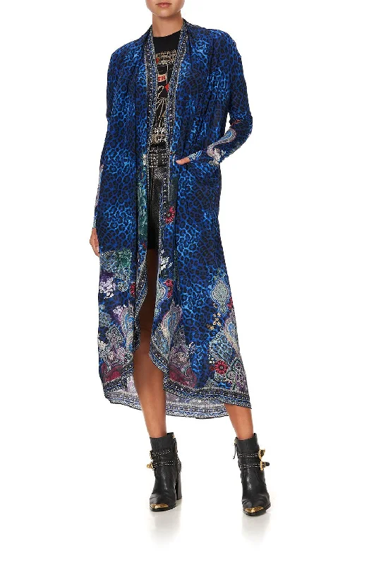 LONG CASUAL JACKET WITH POCKETS CAMDEN MOON Ribbed Jacket Pleated Jacket Ruffled Jacket