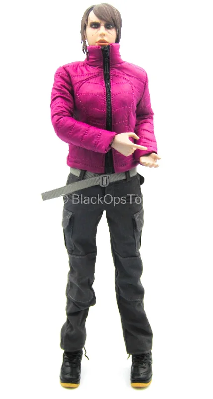 Hot Pink Jacket & Gray Pants w/Harness & Boots Fitted Jacket Loose Jacket Oversized Jacket