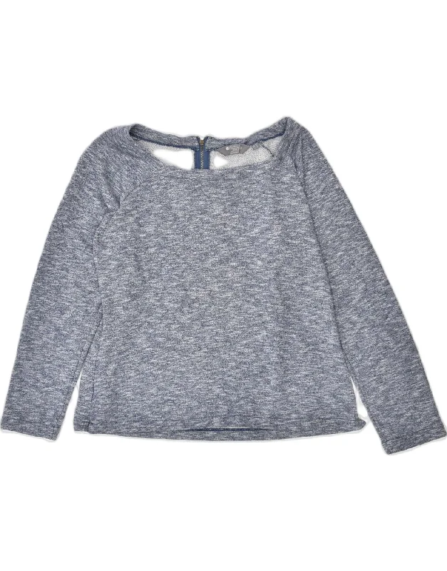MOUNTAIN WAREHOUSE Womens Boat Neck Jumper Sweater UK 18 XL Grey Cotton Zippered Front Buttoned Front Snap Front