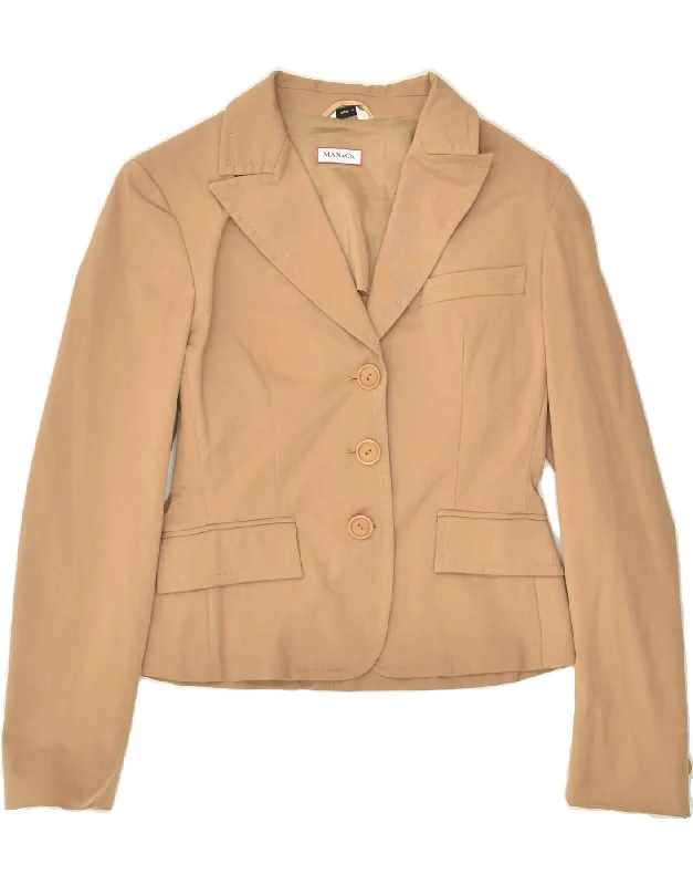 MAX & CO. Womens 3 Button Blazer Jacket UK 6 XS Beige Cotton Print Jacket Jacquard Jacket Patchwork Jacket