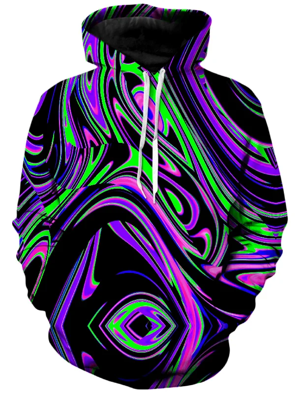 Violet and Lime Blackout Drip Unisex Hoodie Hoodie with Drawcord Adjustable Secure