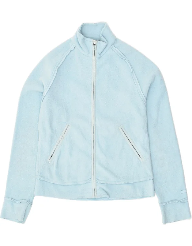 FILA Womens Fleece Jacket UK 10 Small  Blue Polyester Front Pockets Side Pockets Patch Pockets