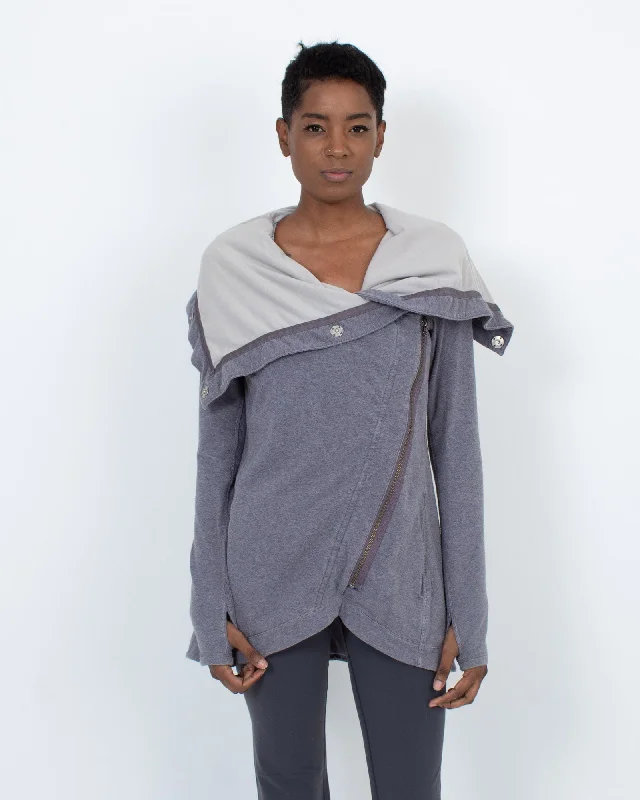 Asymmetrical Zip Jacket Wool Jacket Cashmere Jacket Tweed Jacket