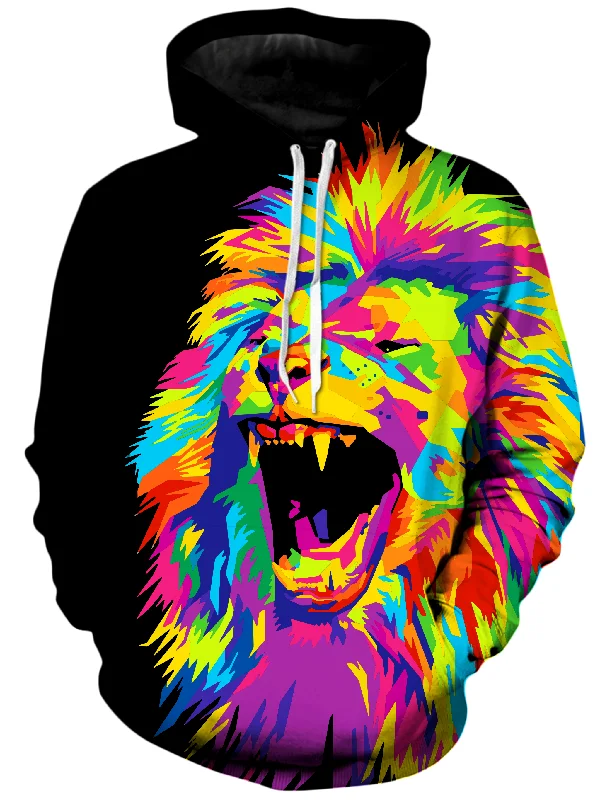 Psychedelic Lion Unisex Hoodie Hoodie with Monochrome Minimalist Simple