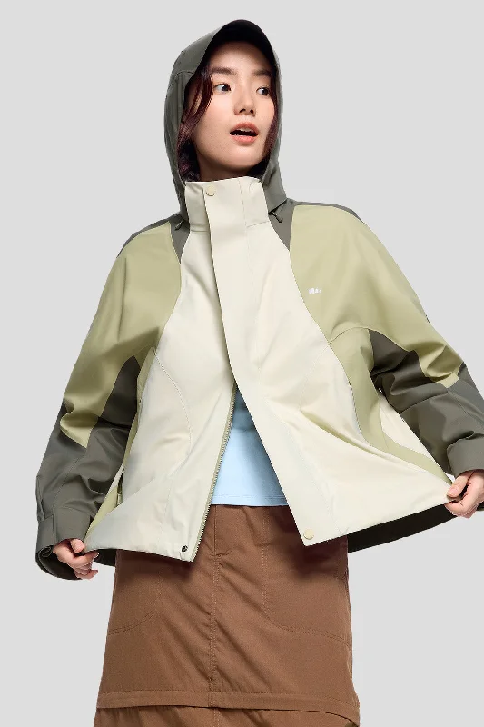ModuWarm - Women's Detachable Hood Jacket Nylon Jacket Polyester Jacket Spandex Jacket