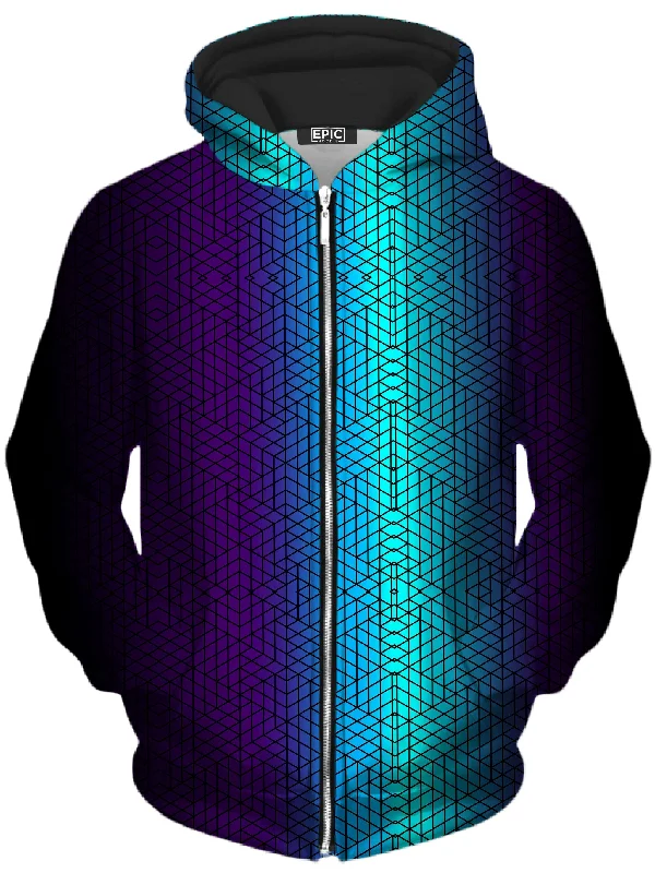 Ascension Cool Colors Unisex Zip-Up Hoodie Hoodie with Stripes Bold Sporty