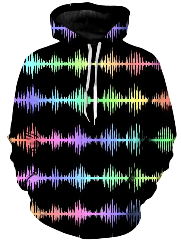Equalizer Sound Waves Unisex Hoodie Hoodie with Sequins Glamorous Eye-catching