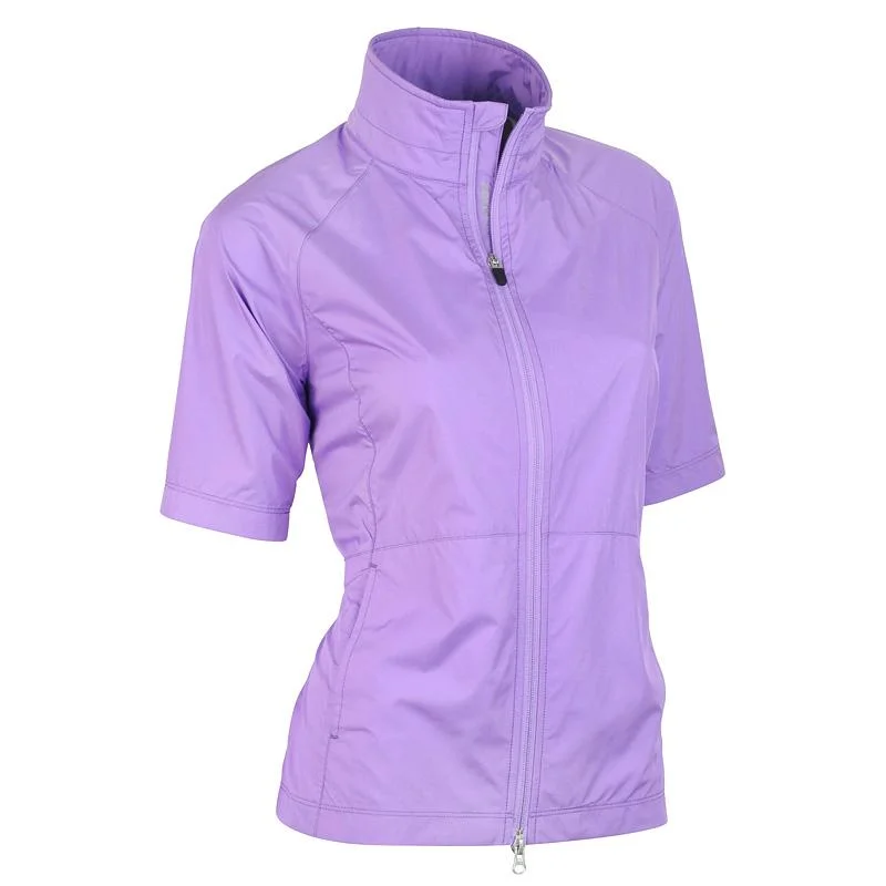 Zero Restriction Kelly Wind Jacket - Hibiscus One-Shoulder Jacket Off-the-Shoulder Jacket Asymmetrical Jacket