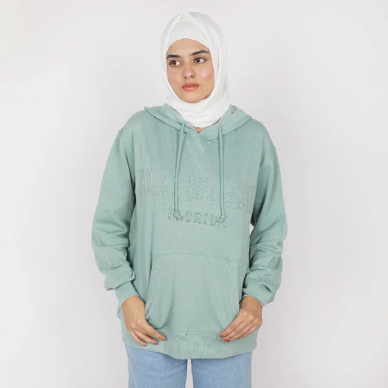 Women's Full Sleeves Hoodie Jacket - Sea Green Jacket Blazer Coat