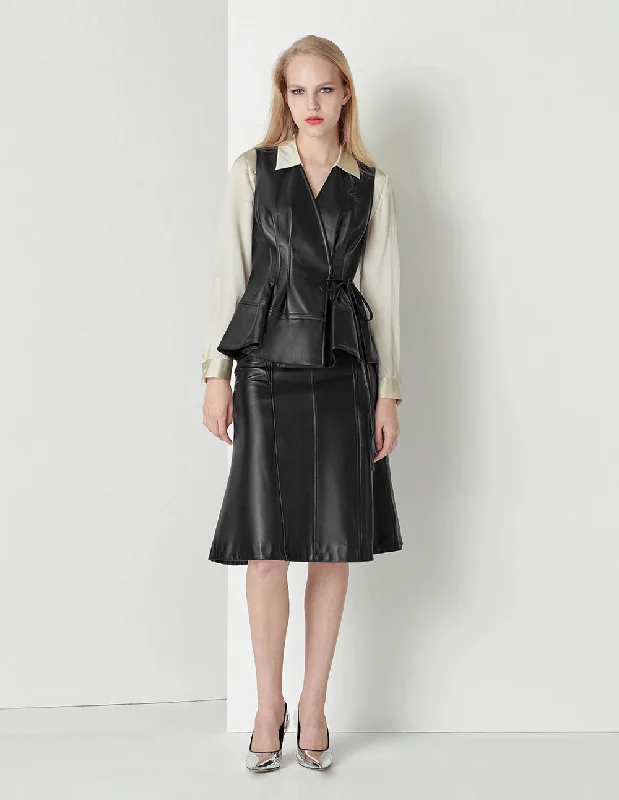 MARYLING Small Fishtail Split Sheepskin Skirt breathable skirt fabric