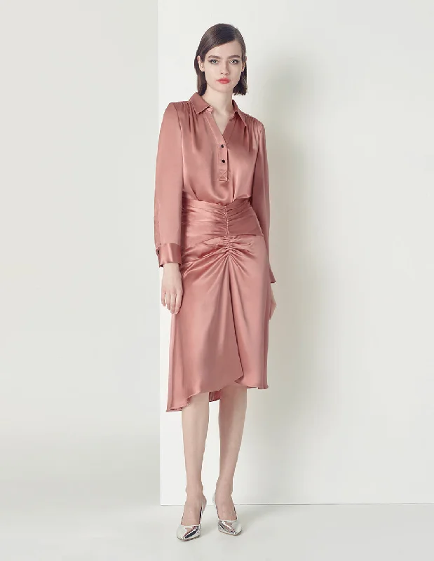 MARYLING GATHERED FRONT FISHTAIL SKIRT a-line skirt cut