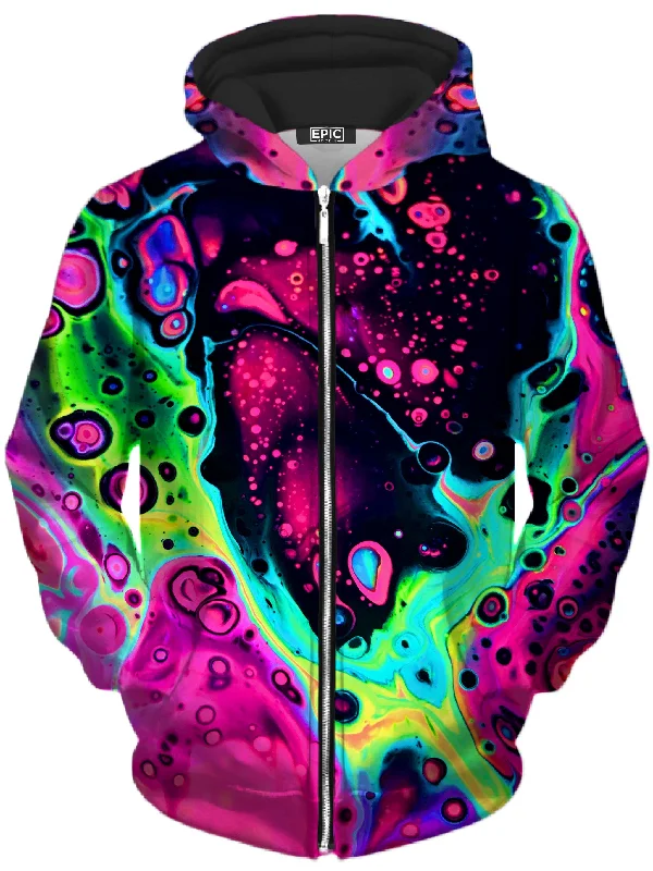 Heart Unisex Zip-Up Hoodie Hoodie with Camouflage Military Edgy