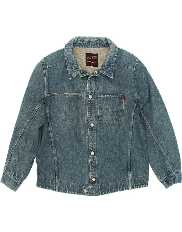 WILD Womens Denim Jacket UK 20 2XL Blue Cotton Anorak Shell Jacket Lightweight Jacket