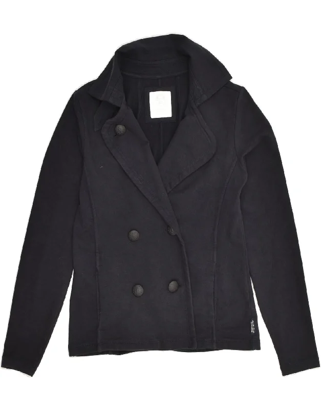 NORTH SAILS Womens Double Breasted Blazer Jacket UK 10 Small Navy Blue Fleece Fabric Down Fabric Feather Fabric