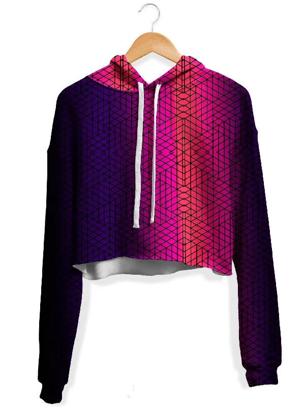 Ascension Warm Colors Fleece Crop Hoodie Hoodie with Slit Hem Functional Movement