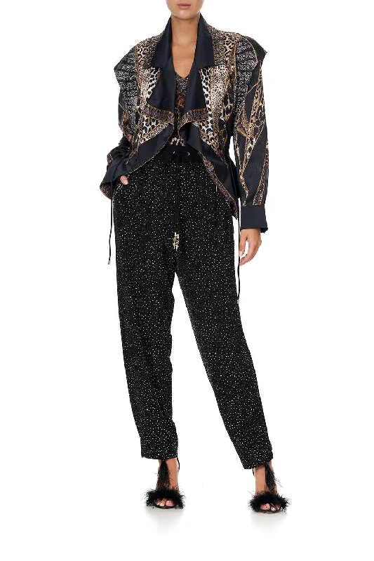 VEST DETAIL JACKET WITH REMOVABLE SLEEVE LADY STARDUST Toggled Jacket Drawstring Jacket Belted Jacket