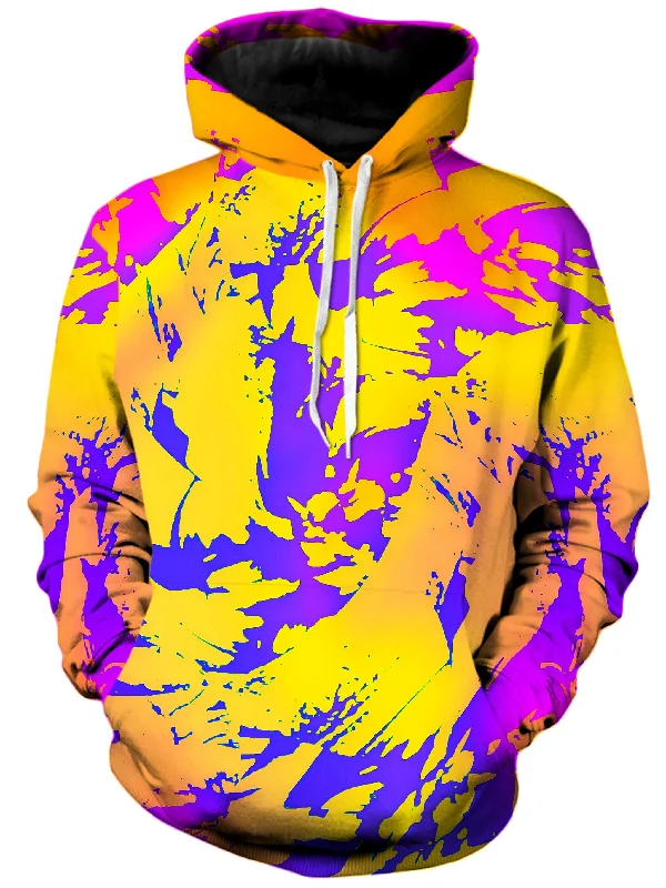 Tropical Ombre Paint Splatter Graffiti Unisex Hoodie Hoodie with Double Zipper Versatile Adjustable