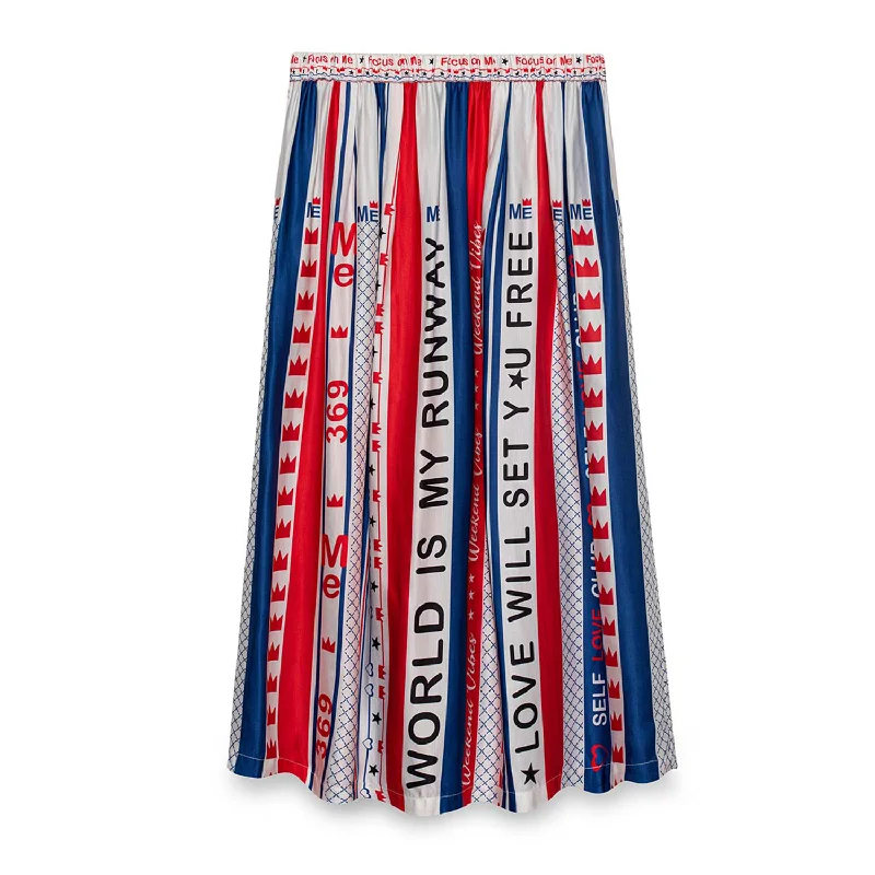 Elizabeth Printed Midi Skirt vintage skirt charm