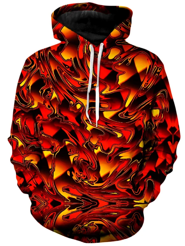 Fire Chromatic Melt Unisex Hoodie Hoodie with Tied Waist Feminine Flattering