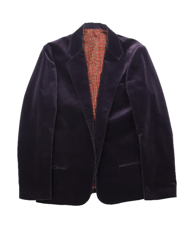 Velvet Blazer Jacket (2003) "Touch Me I'm Sick" One-Shoulder Jacket Off-the-Shoulder Jacket Asymmetrical Jacket