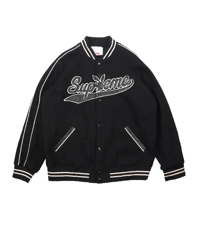 FW17 Playboy Bomber Varsity Jacket Wool Jacket Cashmere Jacket Tweed Jacket