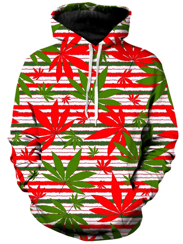 Marijuana Christmas Cheer Unisex Hoodie Hoodie with Print Artistic Unique