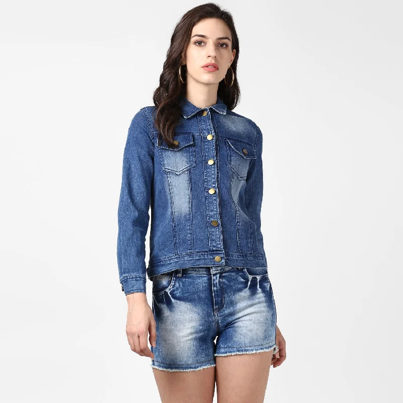 Women's Hand Painted Denim Jacket -Zap - StyleStone Wool Jacket Cashmere Jacket Tweed Jacket
