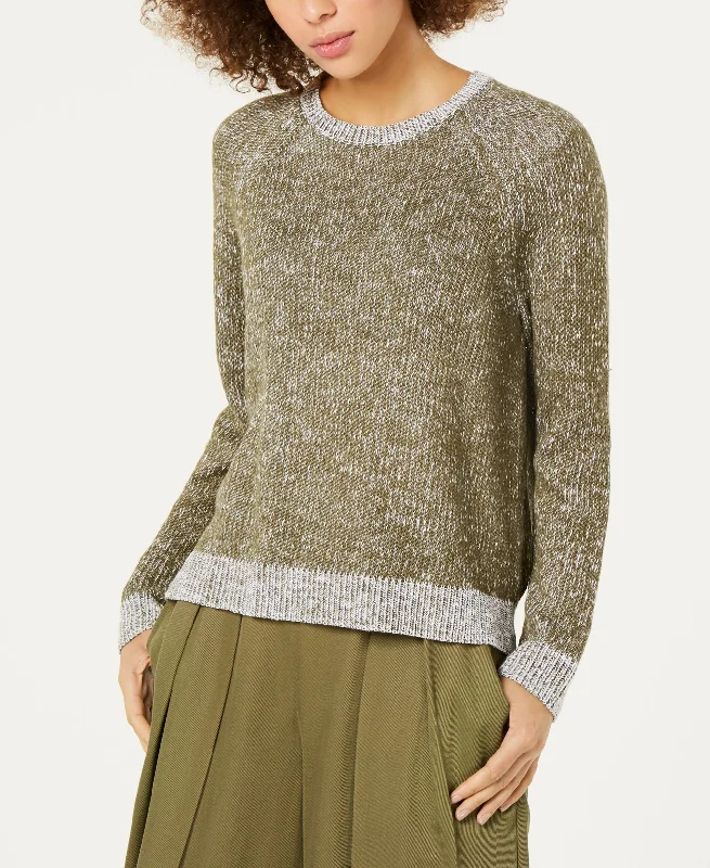 Eileen Fisher Organic Linen Cotton Crewneck Sweater Hooded Caped Shawl Collar