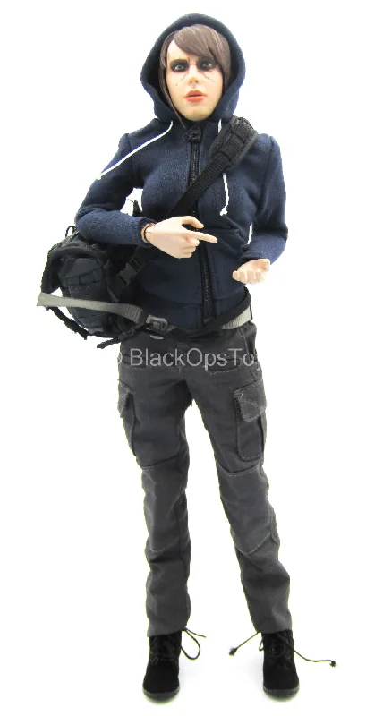 Blue Jacket & Gray Pants w/Maxpedition Bag & Boots Elasticated Jacket Padded Jacket Insulated Jacket
