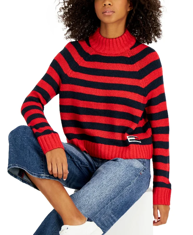 Women's Mock-Neck Sweater Bright Pastel Dark