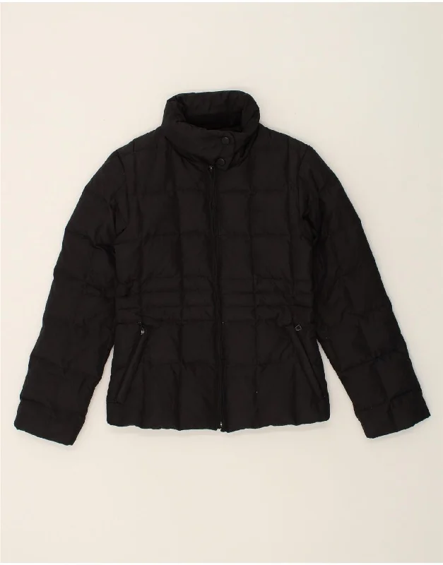 GAS Womens Padded Jacket IT 38 XS Black Ribbed Jacket Pleated Jacket Ruffled Jacket