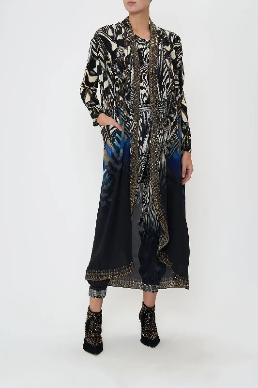 LONG CASUAL JACKET WITH POCKETS KNIGHT OF THE WILD Wool Jacket Cashmere Jacket Tweed Jacket