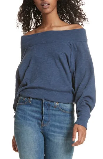 Free People Palisades Off The Shoulder Sweater Beaded Sweater Sequined Faux Fur