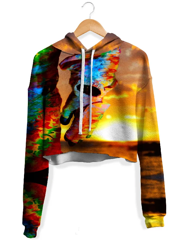 Astronaut Arm Fleece Crop Hoodie Hoodie Dress Longline Feminine
