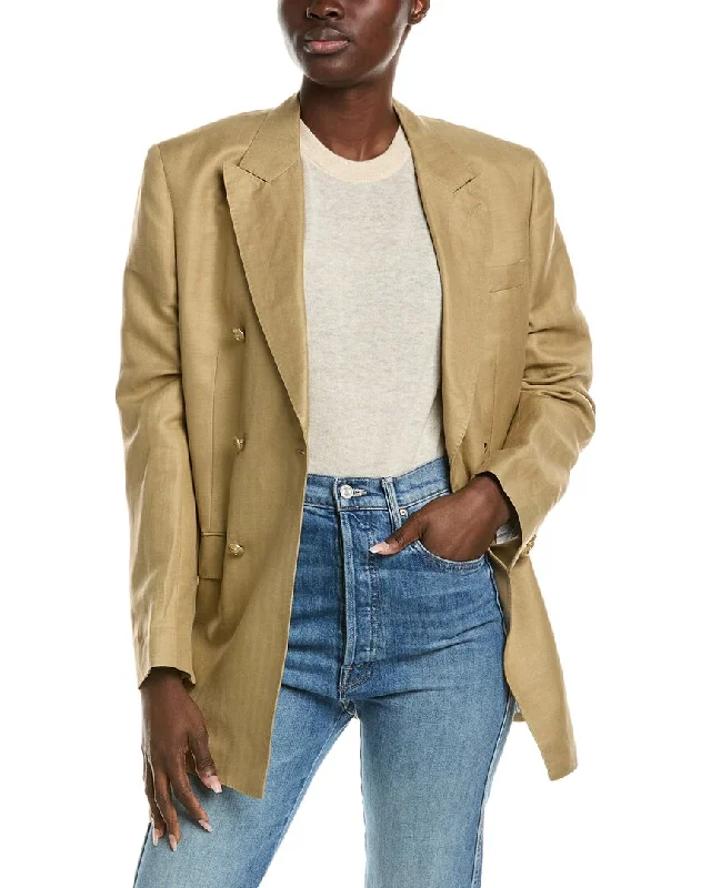 Etro Linen & Silk-Blend Jacket Cotton Fabric Linen Fabric Terry Fabric