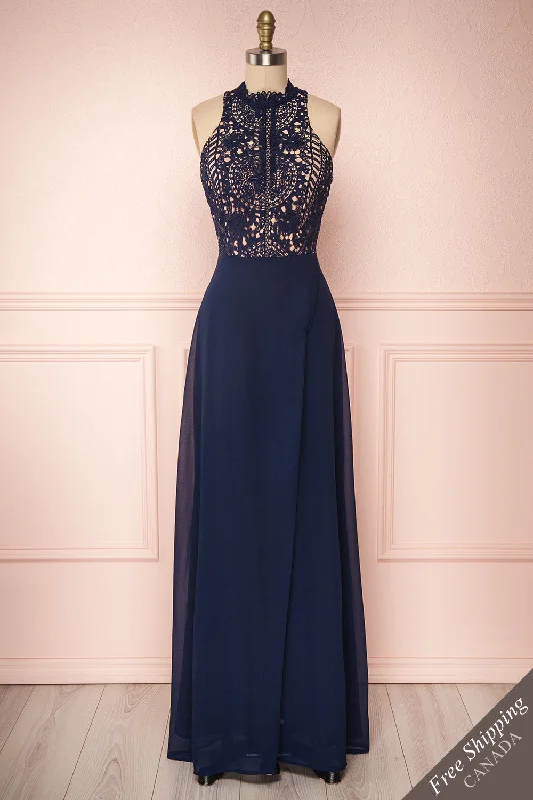 Carmen Marine | Navy Halter Dress