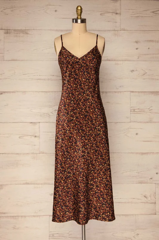 Casharum | Patterned Midi Slip Dress