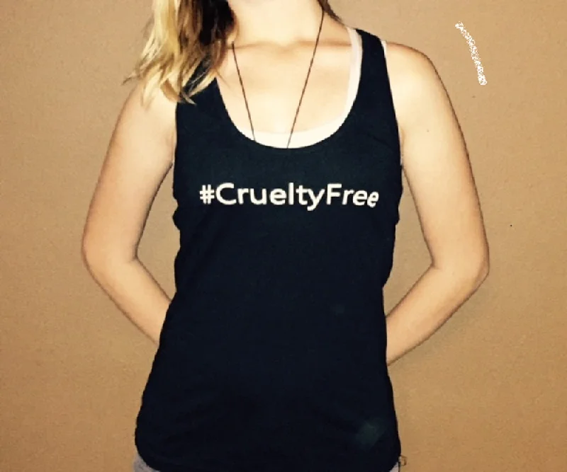 #CrueltyFree Womens Tri-Blend Racerback Tank flirty tank top