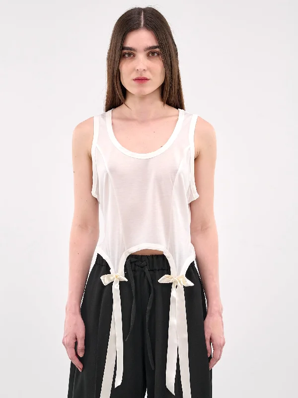 Bow Tail Easy Tank (5222-0571-IVORY) flirty tank top
