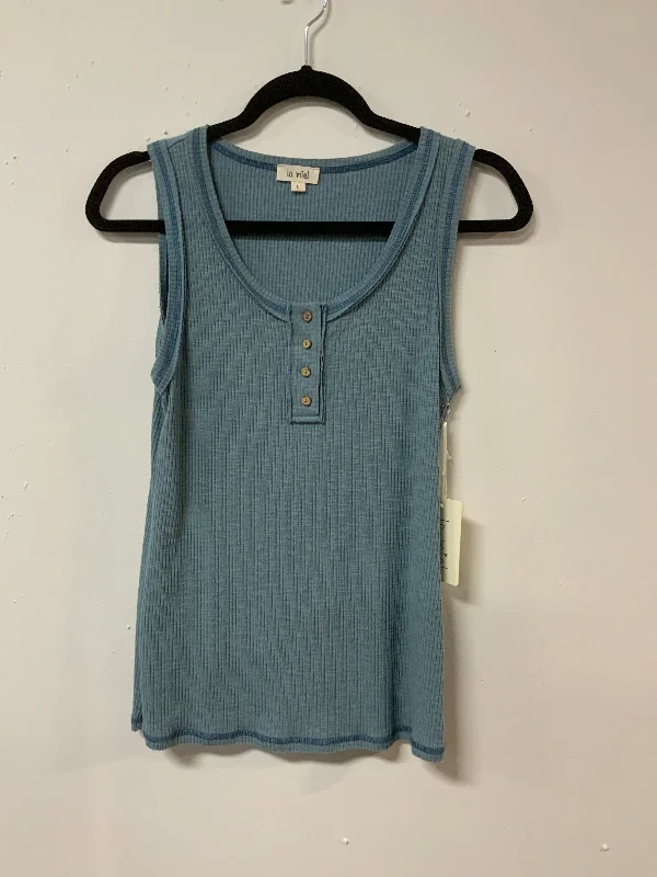 La Miel (L) blu rib tank NWT glitter tank top