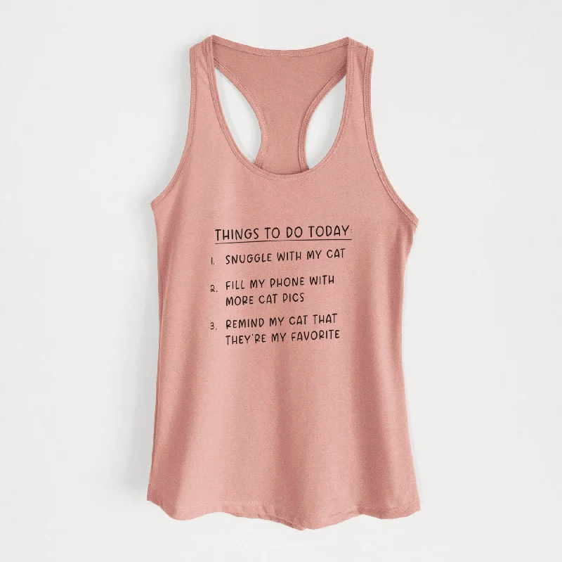Things to Do Today - Snuggle with Cat - Women's Racerback Tanktop yoga tank top